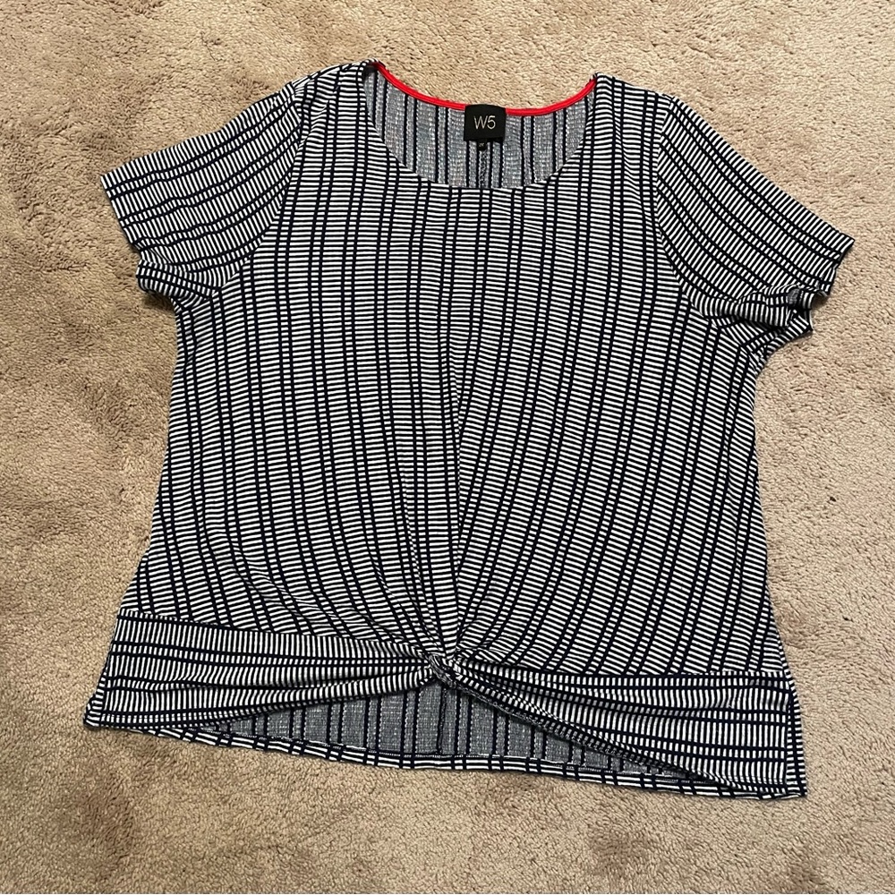 Blue & White Shirt Top sz 2X
